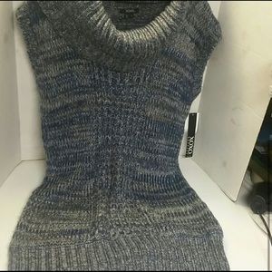 XOXO Large Tunic Sweater Dress gray and blue shade